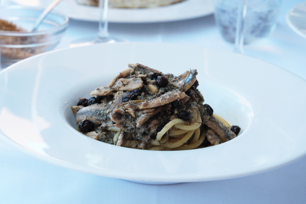 Restaurants Spaghetti mit Sardellen